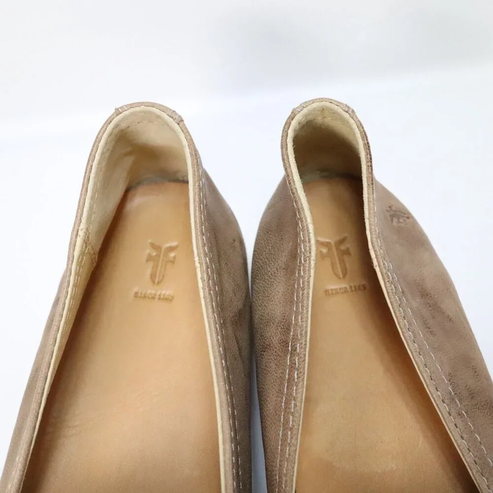 Frye Shoes Womens 9 M Melanie Slip On Taupe Brown Casual Comfort‎ Low Round Toe